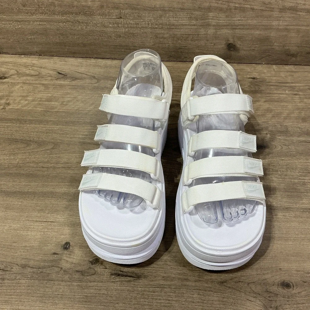 Nike Icon Classic Sandals NA White Platinum-White DH0224-100 Women's Size 9